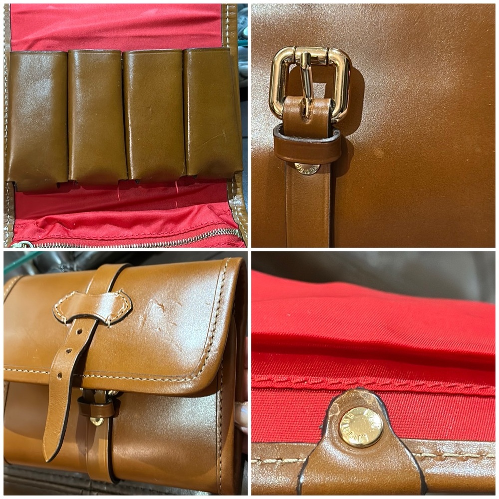 *HOLD* BOLDRINI SELLERIA Genuine Florentine Vacchetta Leather Cosmetics Bag - Picture 13 of 16